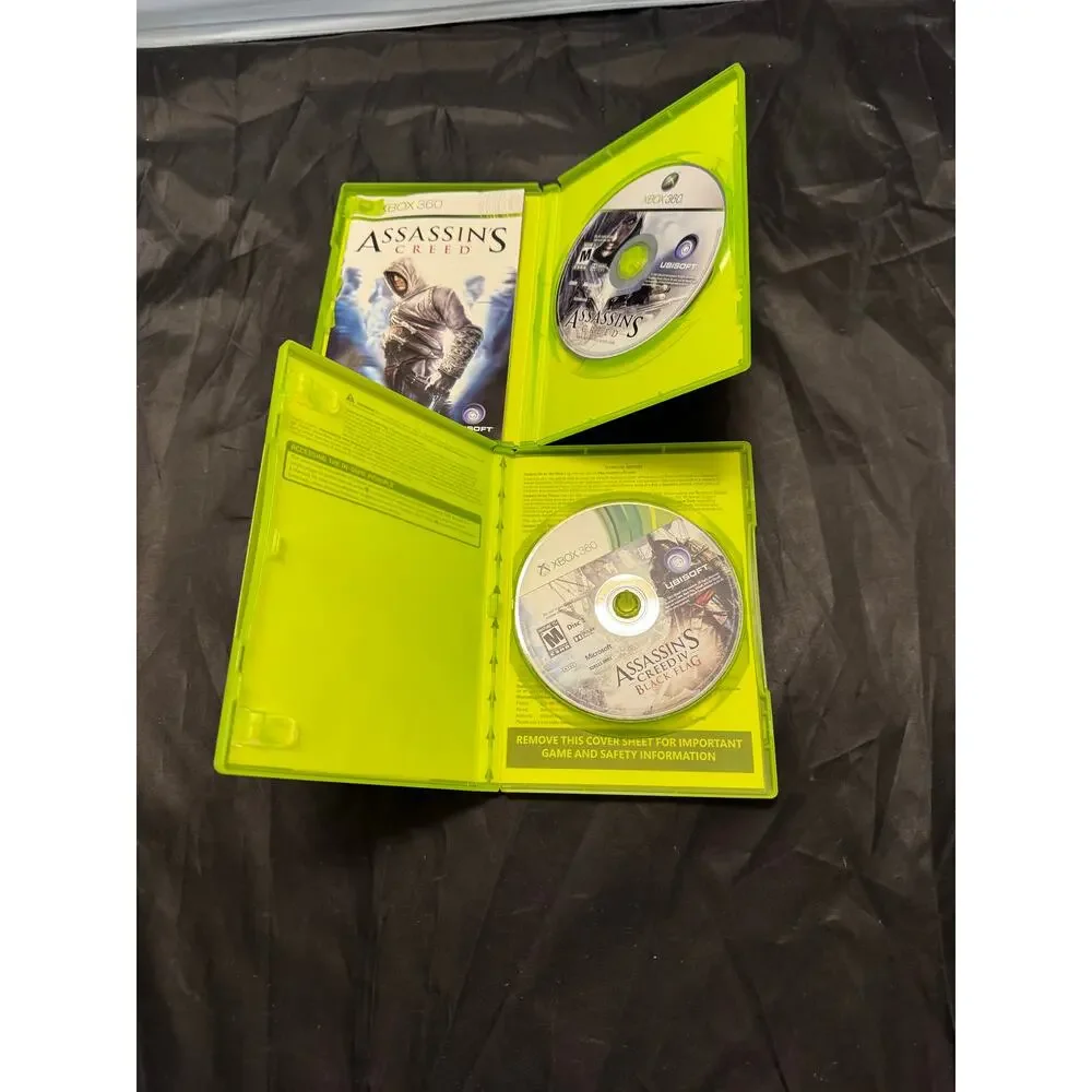 Xbox 360 Assassin's Creed Lot: AC 1 + Assassin's Creed IV 4 Black Flag Bundle